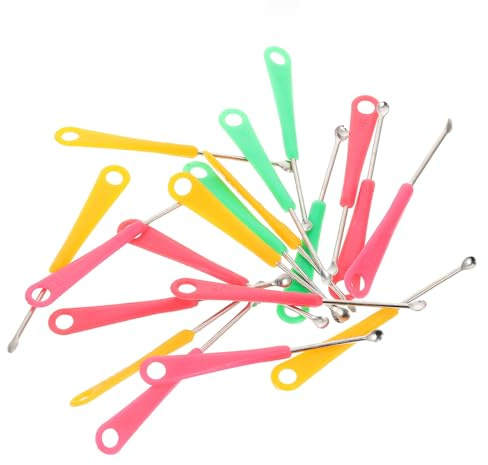 Ohrlöffel 200 Stück Edelstahl und Abs für Ohrenreinigung | Anti Rost, Ergonomisches Design, Fein Gearbeitet, für Heimgebrauch Zufällige Farbe