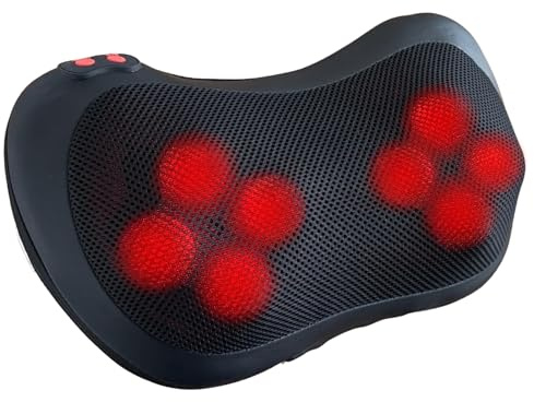 Witali Shiatsu Massagekissen mit ComfortHeat, elektronisches Nacken- Rückenmassagegerät mit Wärmefunktion, 8 rotierende Massageköpfe, für Nacken, Rücken, Schultern & Beine