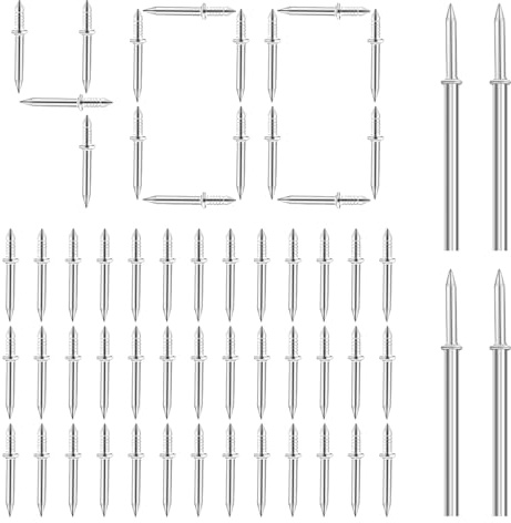 400 Pcs Double Headed Skirting Nails Thread Seamless Nails Skirting Board Nails Double Headed No Trace Nails Invisible Security Screws Skirtings Line Nail with 4 Sleeve Tool for Wood Furniture and DIY
