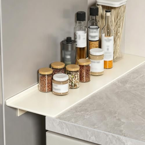 Vibeo Countertop Gap Extension Board with Magnetic Base, Metal Window Sill Extender Tray for Kitchen Storage, No Drilling Window Ledge Extender 6 8 10 in Wide(White,24x6 in (60x15 cm))