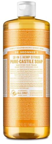 Dr Bronner's - Jabón líquido orgánico cítrico de castilla de 946 ml