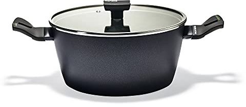Moneta Nova Protection Base Casseruola, Alluminio, Nero, 24 cm