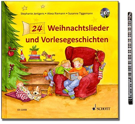 Schott Music 24 Weihnachtslieder und Vorlesegeschichten mit Musik-Bleistift
