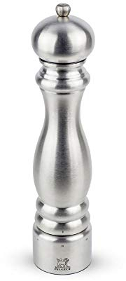 PEUGEOT - Moulin à Poivre Paris Chef u'Select 30 cm + Poivre Inclus - En Inox - 6 Réglages de Moutures Prédéfinies - Fabrication Française - Coloris Inox