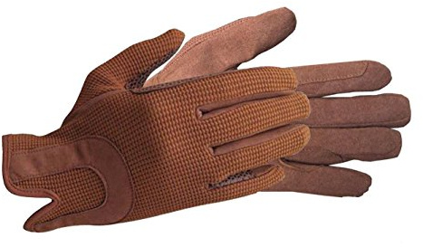 All Day Horse Riding Gloves Ladies Dublin Track Fabric Gloves Leather Equestrian