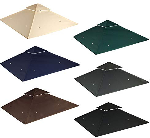 freigarten.de Techo de Repuesto para pabellón, 3 x 3 m, Arena, Antiguo, Impermeable, Material: Panamá PCV Soft 370 g/m², Extra Fuerte, Modelo 6 (Antracita)