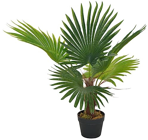 vidaXL Künstliche Pflanze Palme mit Topf Kunstpflanze Dekopflanze Zimmerpflanze Topfpflanze Büropflanze Grünpflanze Deko Zimmer Pflanze Grün 70cm