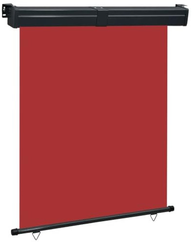 vidaXL Balkon Seitenmarkise Senkrechtmarkise Sonnenschutz Sichtschutz Windschutz Markise Außenrollo Balkonrollo Beschattung 145x250cm Rot