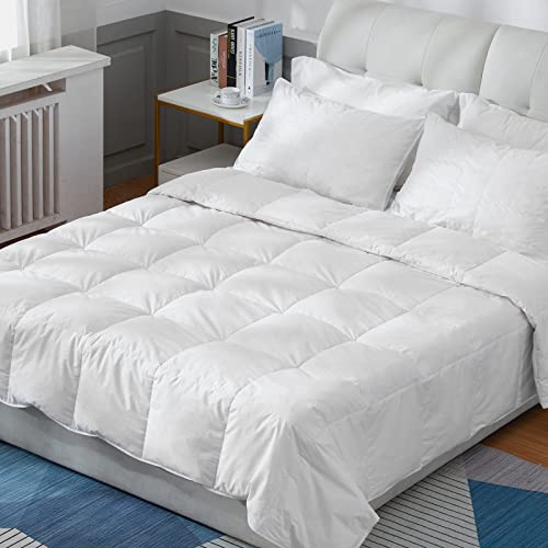 Threads For Bed Piumino da 4,5 tog, piumino king size, comfort ideale per i mesi primaverili ed estivi, 100% cotone a prova di piuma, design a punto quadrato, traspirante e lavabile in lavatrice