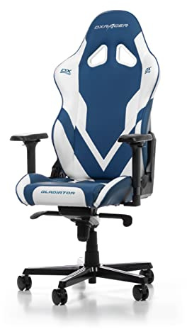 DXRacer (das Orginal Gladiator G001 Gaming Stuhl, Kunstleder, Blau-weiß, 200 cm, < 200 cm