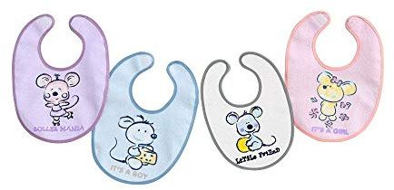 Interbaby Amazon Disney, confezione da 3 bavaglini in spugna con velcro 20 x 30 cm Mickey Mouse