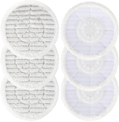 Replacement Steam Mop Pads for Shark S6002UK S7201UK Steam Mop, Reusable Steam & Scrub All-in-One Cleaning Pads, Scrubbing and Sanitizing Rotating Power Pads for All sealed hard floors (6PCS)