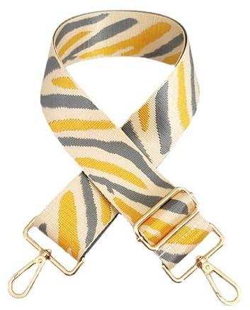 PTNKUIIY Schulterriemen Längenverstellbarer Tragegurt 5cm Breiter Schultergurt für Taschen 80cm-130cm Mehrfarbiger Umhängegurt Canva Riemen für Taschen Handtaschen DIY Zubehör Karabiner in Gold,Gelb