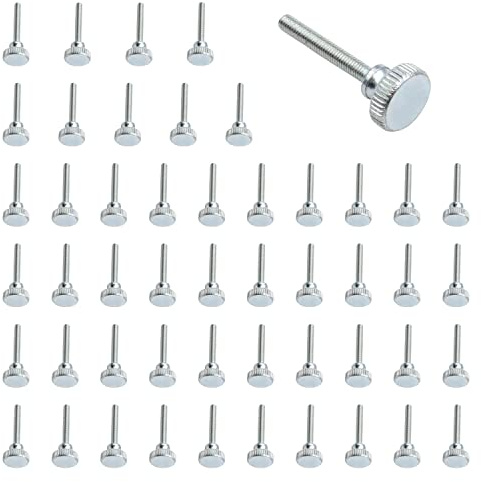 50 Pieces Flat Knurled Head Fully Threaded Thumb Screws Bolts Fastener, Thumbscrew Threaded Knurled Grip Knobs Thumb Screw (M3X20)