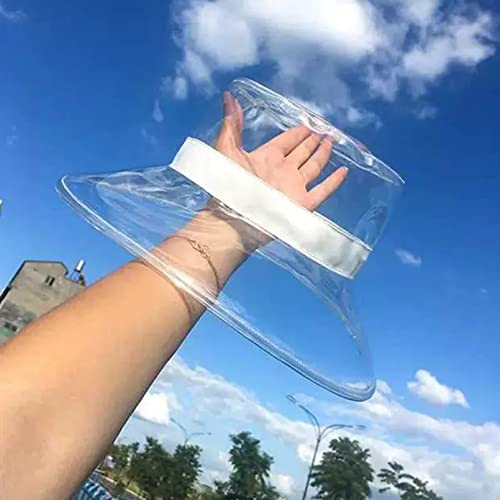 Baseballmütze Solide transparente Frauen Bucket Hat Mädchen Lady PVC Strand Sonnenschirm wasserdicht Regenhut Kunststoff breite Krempe Hut Geschenke für Männer und Frauen