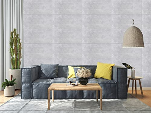 DECCART Wand-Paneele in Betonoptik - Deckenpaneele - Wandverkleidung Deckenverkleidung mit Beton-Imitat - Wandplatten in Grau aus Polystyrol - 100x50 cm - Grau - 6914 XL - 40 Stück (20 m²)