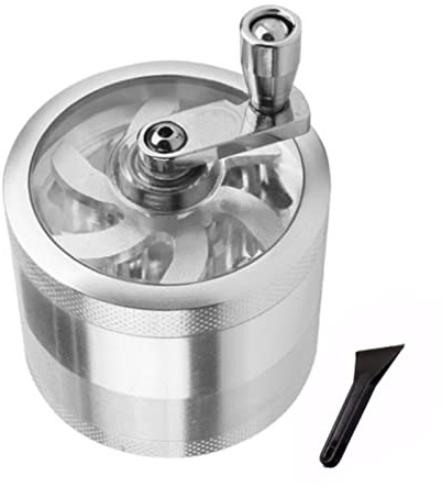 SFAFT 4 Strati Tabacco Grinder Manuale Alluminio Erbe Spezie Mulino Erba Fumo Frantoio Mano Manovella Muller Impollinatore Accessori