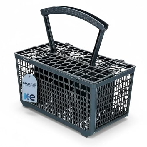 Anakel Home Recambio de Cesta de Lavavajillas Universal 00093046 481245819087 Compatible con Bosch, Siemens, Philips Repuesto de Cesto de Lavaplatos 240 x 235 x 130 mm 8 Compartimentos Gris
