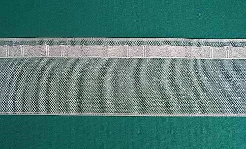Ruther & Einenkel Taschenband mit Fixierbeschichtung für Wave-Systeme (Wellendekorationen) mit Taschenmarkierung, 75 mm/Aufmachung 10 m, Polyester, volltransparent