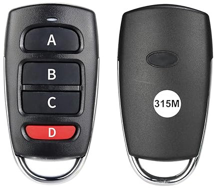 Starnearby Lot de 2 Télécommande pour Portail électrique, 315 MHz / 433 MHz, Duplicateur Télécommande Portail Automatique, Télécommande Portail Universelle de Clonage pour Porte de Garage