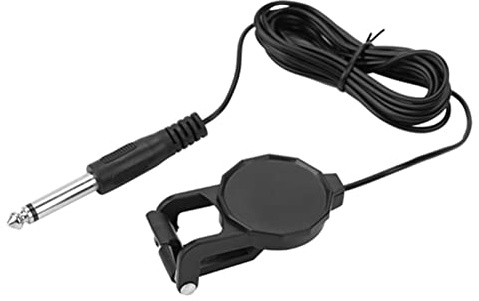 Yctze Clip-On-Mikrofon-Piezo-Tonabnehmer mit 3 M 6,35-mm-Audiobuchse für Akustikgitarre, Violine und Harfe