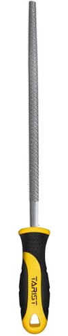 TARIST 10 inch Round Metal File, Professional Carbon Steel Rat Tail File, Tool Sharpener for Professionals and DIY
