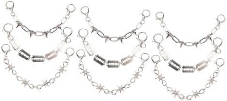 SAFIGLE 9pcs Shoe Charms Chain for Men Gothic Charms Metal Buckle Decorations for Shoes