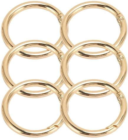 6 Stück 6cm Außendurchmesser Runde Karabiner, 5cm Innendurchmesser, Schlüsselring Groß Karabiner Rund Metallringe zum Basteln für Handgefertigte DIY-Dekoration Schlüsselanhänger Taschen