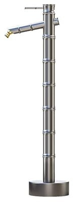 JINGSHIQIAOPL Colonne à Eau de Jardin D'extérieur en Forme de Bambou, Colonne d'eau Verticale Antigel avec Pistolet Pulvérisateur, Distributeur d'eau de Robinet Antigel Extérieur(Gray,875 mm/34.5 in)