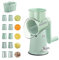 Generic Manual Rotary Cheese Grater With Handle, 5 In 1 Food Chopper, Easy Cleaning, Stainless Steel & Plastic, Green