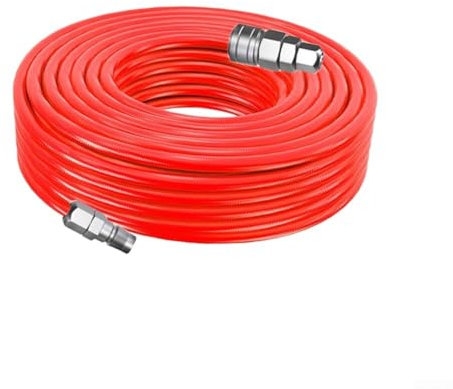 HEBEOT Pneumatic Hose Retractable Air Compressor Line Hoses PU Yarn Clamp Tube Air Compressor Pipe High Pressure Hose 8 * 5mm(30M)
