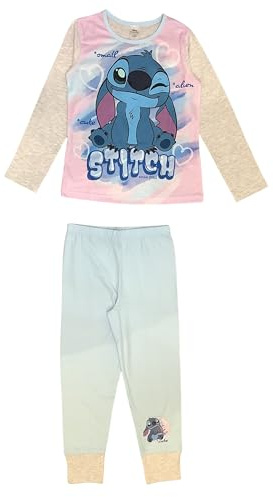 Disney Lilo & Stitch, 2-teiliges Pyjama-Set für Mädchen mit Stitch, mehrfarbig, für Kinder im Alter von 5-12 Jahren, mehrfarbig, 7-8 Years
