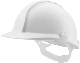 Centurion Safety Products – Safety Helmet Classic Look – General Purpose Hard Hat with Full Peak Built in UK – Slip Ratchet Fastening Secures Hat on Your Head - Wear All Day – Vented - White