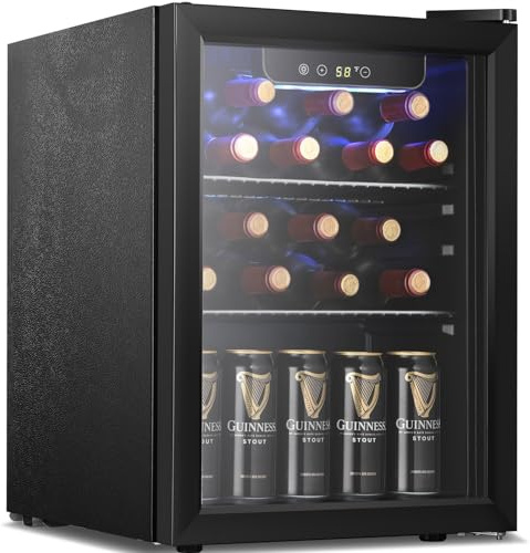 Antarctic Star Beverage Refrigerator Cooler 68 Can, Mini Fridge with Glass Door for Beer Drinks Wine,Freestanding Small Fridge with Electronic Temperature Control for Home and Bar,1.7 cu.ft
