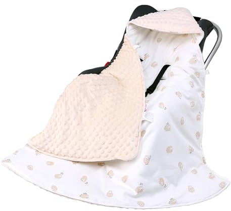 amo nenes Manta para Bebé 90 x 90 cm, Manta Saco Capazo Universal para Asiento de Coche Bebé, Cochecito, con Relleno, Adecuado para Otoño e Invierno