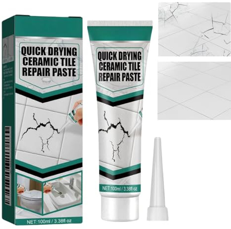 100ml Ceramic Tile Small Hole Repair,Crack Hole Scratches Repair,Ceramic Tile Repair Paste,Porcelain Sink Repair Kit White,Quick Drying Tile Grout Repair Paste,T/ile Repair Kit,Cracked Bath R/epair
