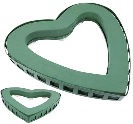 OSALADI Blocco di Schiuma Floreale a Forma di Cuore Ventosa, 41 Cm, in Plastica Resistente, per Decorazioni Auto Nuziali e Composizioni Floreali da Matrimonio