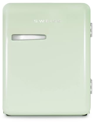 SWEISS Mini Bar Vintage 31L WEISS7, Mini Frigo Compact Design Rétro, Réfrigérateur Silencieux 24 dB pour Chambre, Bureau, Boissons ou Cosmétiques, Température réglable 6°-15°C, Vert