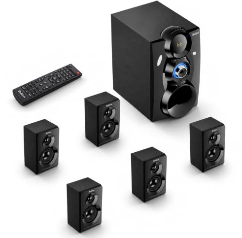 Bobtot Kabelloses Surround Sound System für Heimkino, 8-Zoll-Subwoofer | 1000 W Surround-Lautsprecher, 5.1/2.1-Kanal-System mit tiefen Bässen US-auf-EU-Steckeradapter im Lieferumfang enthalten