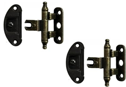 PuntoLuceLed 2 Pezzi Cerniere in lega metallica finitura bronzata con scodellino 27 mm per mobili antichi e ante in battuta - Stile Arte Povera A0059-30