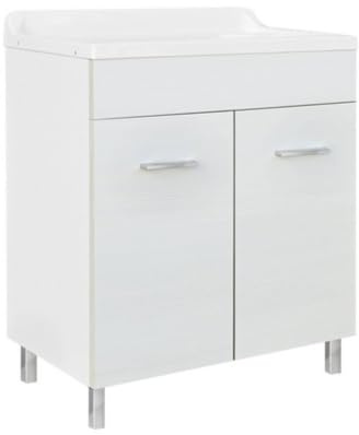 1 PZ LAVATOIO CON MOBILE IN LEGNO E VASCA IN ABS CON STRIZZATOIO L cm. 70 x P cm. 40 NextradeItalia Mod.FERX.DIAERN-ENEE-RNIN
