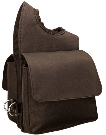 Weaver Leather Nylon Pommel Bag Brown, 6 x 7.5 x 2.5