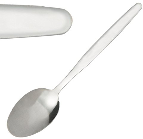 Olympia Kelso Stainless Steel Dessert Spoons (Pack of 12), Silver, 175(L)mm, Table Spoon Set, High Polished 18/0 Stainless Steel, Sleek Polished Design, Commercial & Home Use, C120