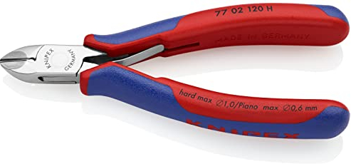 KNIPEX Elektronik-Seitenschneider mit eingesetzter Hartmetallschneide mit Mehrkomponenten-Hüllen 120 mm, 77 02 120 H