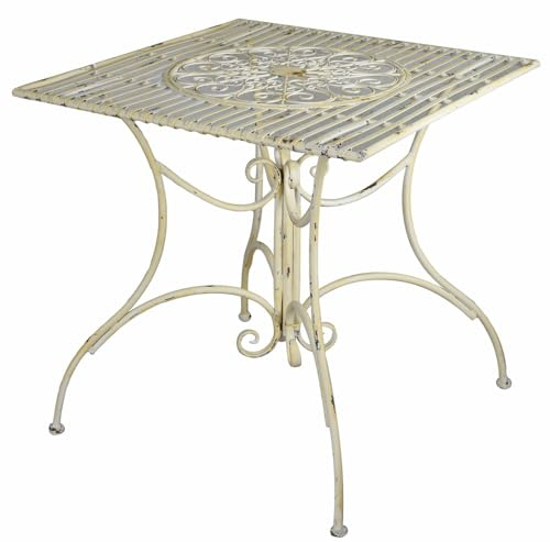 unbekannt Nostalgie Gartentisch viereckig Tisch Weiss Shabby Chic Metalltisch aja024 Palazzo Exklusiv