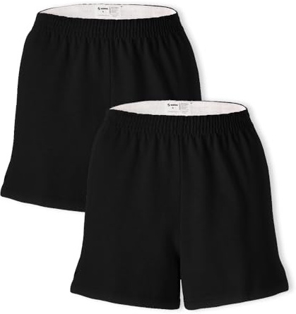 Soffe Women's Authentic Cheer Short, Black, Medium (2-Pack)