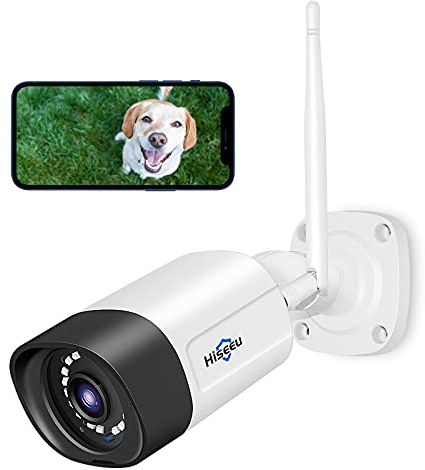 Hiseeu 1080P Security Camera Two-Way Audio Surveillance Camera,Outdoor Wireless Camera With Waterproof, Motion Detection and Day& Night Vision Functions,Bullet Camera Compatible with Multi-Systems