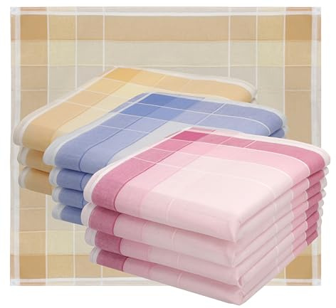 Betz 12er Damen Stoff Taschentücher Set Selma Größe ca. 28x28 cm 100% Baumwolle