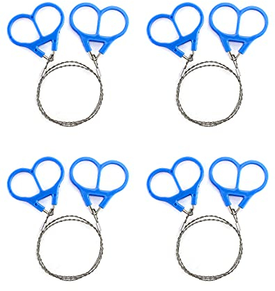QWORK® 4 Pcs Scie à fil d'acier, Scie a chaine, 52 cm, Pour la coupe d'arbres, Équipement de randonnée, Camping, Hunting, Hiking