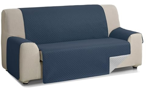 BENEDETTAHOME Cubre sofá Acolchado Modelo Diamond. 3 plazas, Gris-Azul